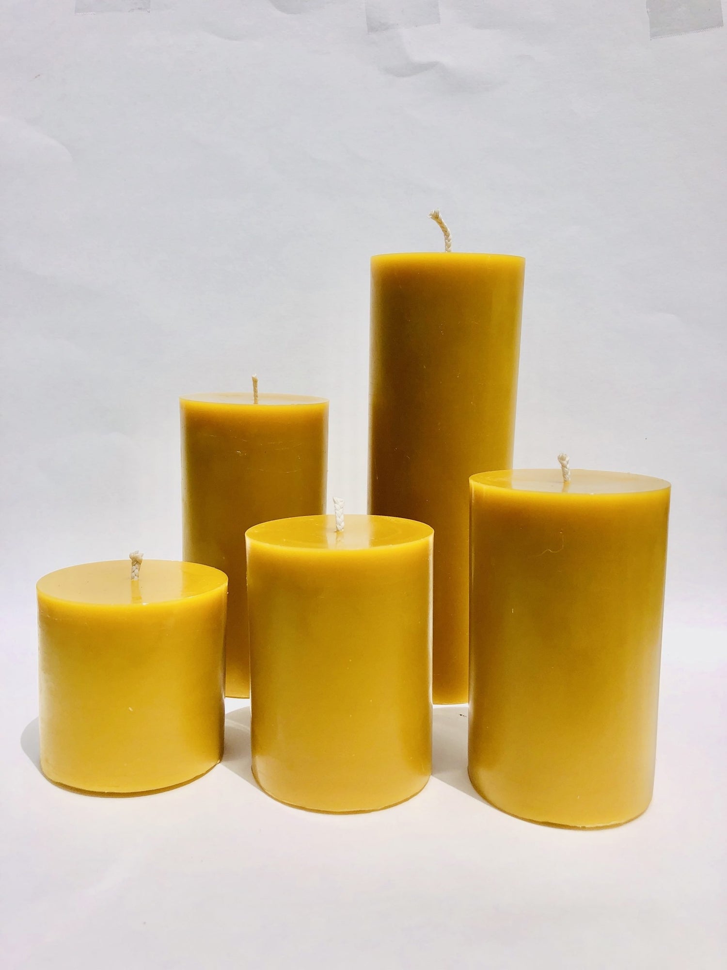 Set of Beeswax Pillar Candles