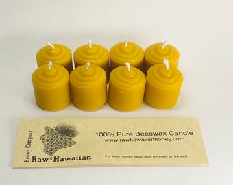 Pure Hawaiian Beeswax Votive (Pack of 8 Votive Candles)